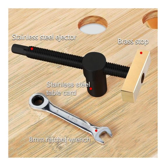 2er Set Edelstahl Schraubzwingen für Werkbank - 20mm Tischklemmen mit Niederhalter für präzise Holzbearbeitung und Tischhobel robuste Bankhaken für sicheres Arbeiten