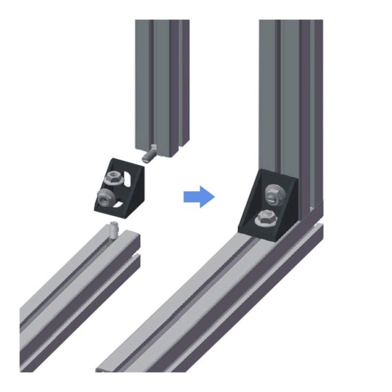 Aluminium Eckwinkel 40 x 40 - Stabile Befestigung für Aluprofile in der Bauindustrie
