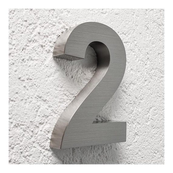 3D Hausnummer Edelstahl V2A | Rostfrei Witterungsbeständig Pflegeleicht | Arial Schriftart | Montage im Außenbereich | Gebäudenummer Türnummer | Modernes Hausnummernschild
