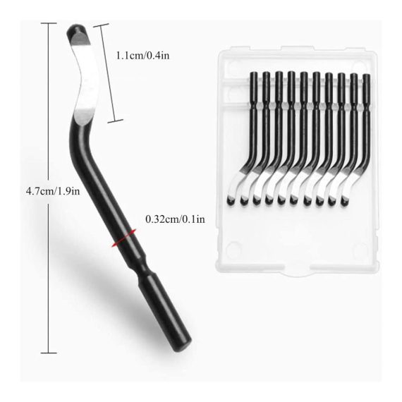 Entgrater DAWENHA 20 Edelstahl Klingen für Metall Kunststoff Kupfer PVC Eisen - Universelles Werkzeug mit Metallgriff BS1010 Ersatz-Entgratungsmesser