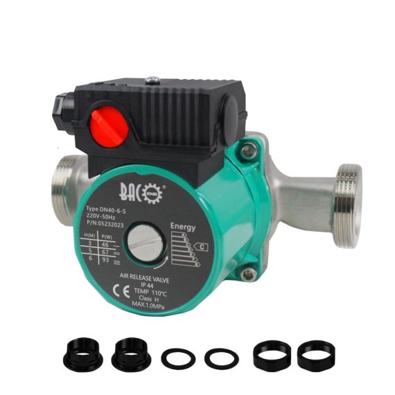 Edelstahl Wärmepumpe Heizungspumpe RS 25/6-180 - Effiziente Zirkulationspumpe für Zentralheizung (220V/50 Hz