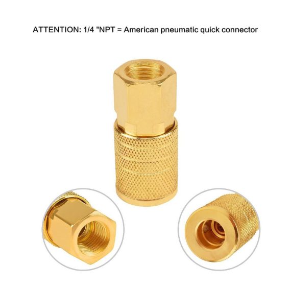 Druckluft-Kupplungen 1/4 NPT 12 Stück - Schnellanschluss für Kompressor-Schlauch Innengewinde & Außengewinde - Hochwertige Anschluss- & Verbindungsstücke als Druckluft Zubehör