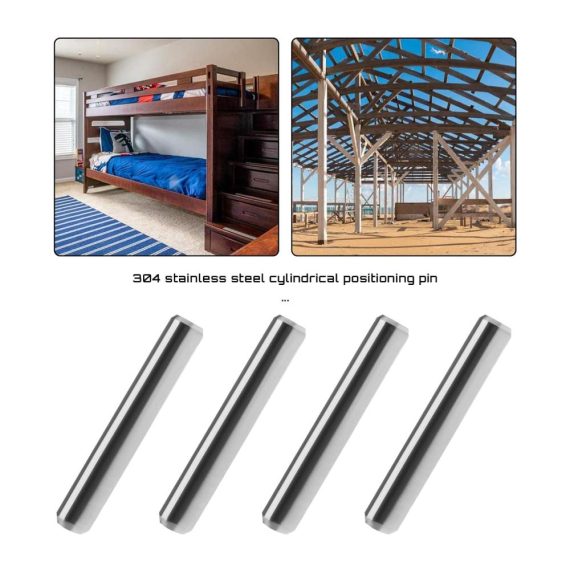 50 Holzstifte 4x25 mm – Edelstahl Dübelstifte für Regalträger Komponentenpositionierung Silberton