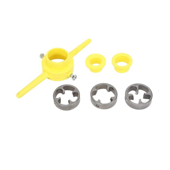 PVC Gewindeschneider Set - Profi Rundschneideisen und Rohrmatrizen für Sanitärarbeiten - 1/2 Zoll 3/4 Zoll 1 Zoll NPT - Manuelle Gewindeschneidwerkzeuge mit Einfädler