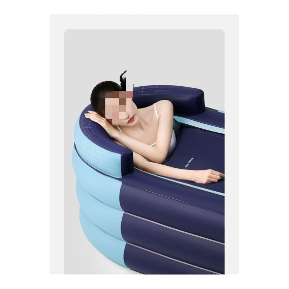 Polar-Tauchbecken für Outdoor-Reisen – Tragbare Eisbadewanne ohne Belüftung faltbare Sauna für Kalt- und Warmwasser Tiefkühltherapie bei Verletzungen (160 x 74 blau