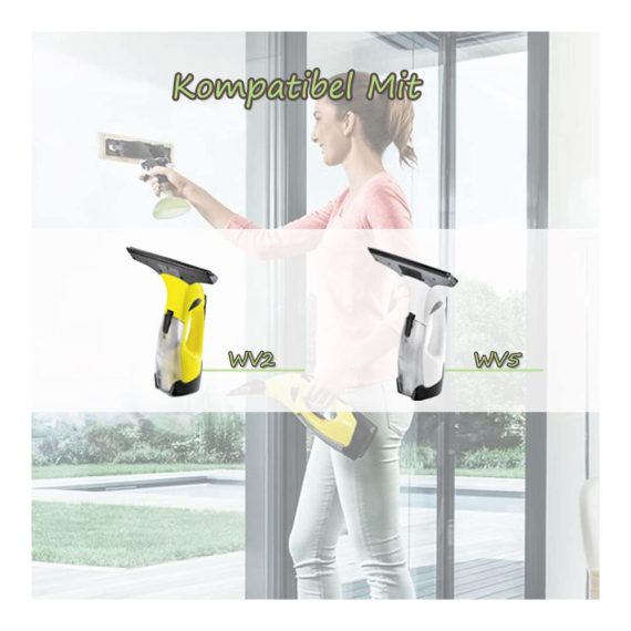 Fenstersauger Eucteje 4er Set mit Mikrofaser-Wischbezügen für Kärcher WV - Inklusive Sprühflaschen Klettverschluss Kompatibel mit WV 5 Premium WV 2 Premium WV 5 Plus WV 2 Plus - Perfektes Indoor und Outdoor Zubehör (2.633-130.0 Er