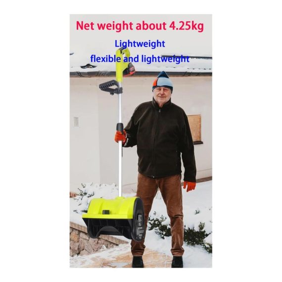 Kabellose Schneefräse mit leichter elektrischer Schaufel - 76 m Wurfweite 136 kg/min Leistung inklusive 4000 mAh Akku für Zuhause (Größe B