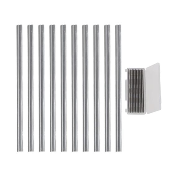 Hobelmesserblätter Set 10 HSS Wendeklingen 82 mm für Elektrohobel - Hochleistungs-Hobelklingen für Holzbearbeitungsmaschinen von Makita Bosch - 82 x 55 x 12 mm