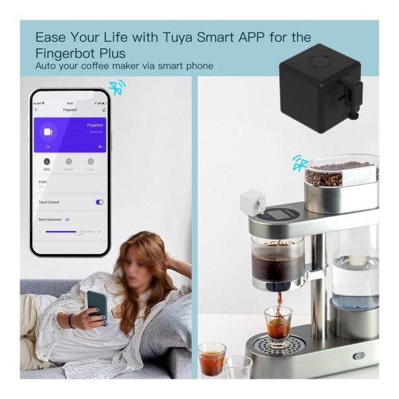 Fingerbot Plus Smart Button Pusher mit Touch Control – Drahtloser Druckschalter für einfaches Schalten ohne Verkabelung