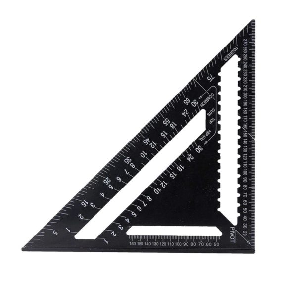 12 Zoll Zimmermannswinkel aus Hochpräzisions Aluminiumlegierung – Metrischer Winkelmesser Dreieck Lineal für Ingenieure und Tischler