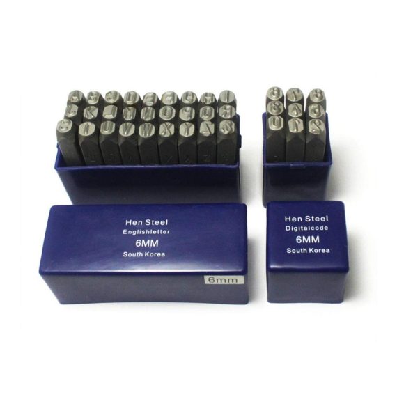 Körner & Locheisen Stempel-Set 36-teilig - Hochwertiges Zahlen und Buchstaben Prägeset aus Gehärtetem Kohlenstoffstahl (A-Z & 0-9
