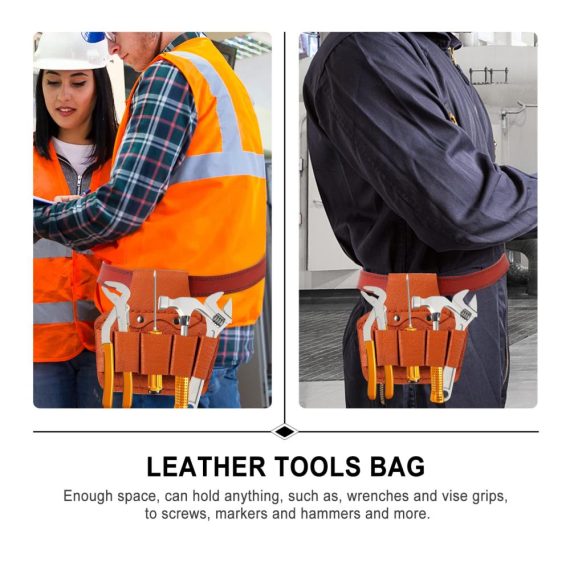 Elektriker Werkzeugtasche aus Leder - Robuste Ledertasche für Maniküre-Kit Dienstgürtel und Bohrgerät - Wartungsgürteltasche für Elektrikerwerkzeug - 1 Stück Arbeitstasche