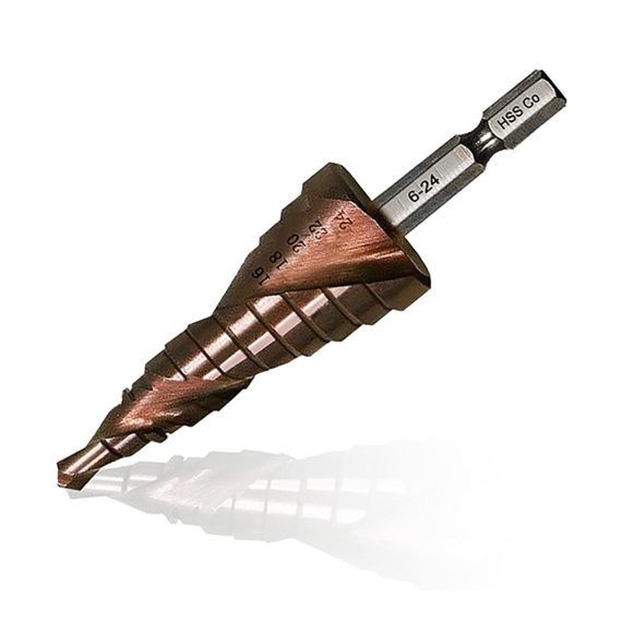 HSS Stufenbohrer 6-24 mm mit 13 Stufen – Kegelbohrer für DIY in Holz Metall Edelstahl – Konusbohrer & Lochbohrer für präzises Schneiden – Metallbohrer ideal für Aluminium Kupfer – Schälbohrer Schneidwerkzeug