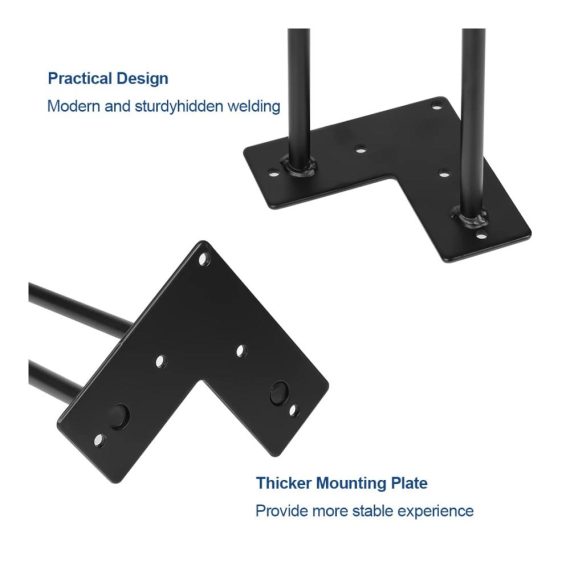 4er Set Schwarze Metall Hairpin Legs (30cm) - Austauschbare Möbelfüße für Tische Schränke & Mehr