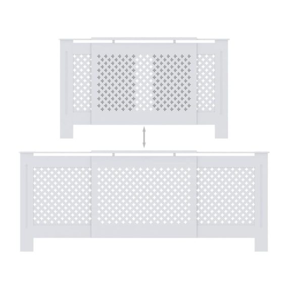 Heizkörperregler & Zubehör Moderne MDF Heizkörperverkleidung (Weiß 205 cm) inklusive Heizkörperkonsole