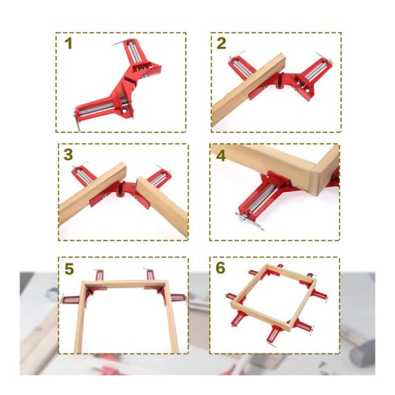4er Set Holz Winkelspanner Fippy – Rechtwinklig 90 Grad Gehrungszwinge für Holzarbeiten Bilderrahmen Staffelei – Präzise Holz Ecke Klemmen für perfekte Verbindungen