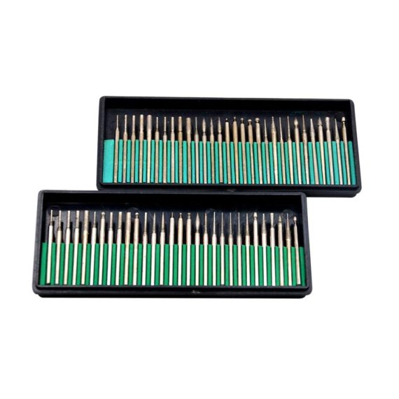 Multifunktionswerkzeuge Oudtinz Tm - 60-teiliges Diamant-Frässtifte Set für Dremel Handwerker - Bohrer für Glas Edelstein Metall - 32 mm Schaft - Inklusive Aufbewahrungsbox