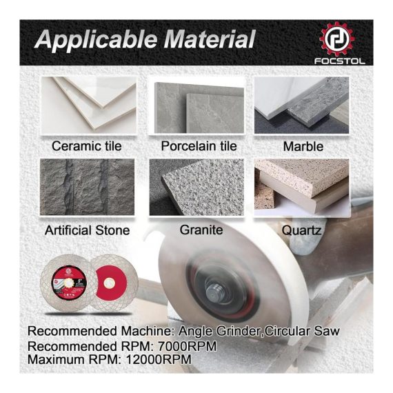 Diamant Trennscheibe 125mm für Präzisionsschnitte - Ideal für Fliesen Marmor Granit Keramik und Kunststein - Professionelles Schneiden und Schleifen - Laube 22/23mm - Hochleistungsqualität