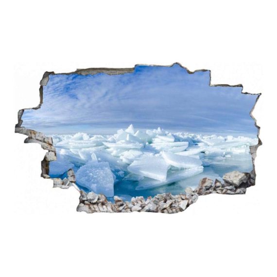 3D Effekt Tapetensticker | Wandaufkleber Nordpol Alaska Eisscholle Dekoration - Optische Täuschung für Raum und Wohnzimmer 70x110cm