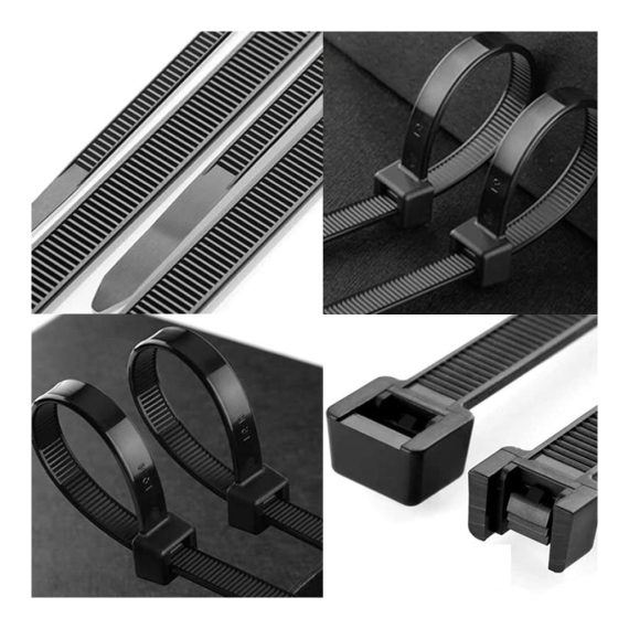 100 Stück Selbstsichernde Nylon Kabelbinder Set – Industrie Cable Ties für Kabelorganisation in Büro Garten & Innen-/Außenbereichen – UV-Beständig Ideal zur Bündelung von Kabeln