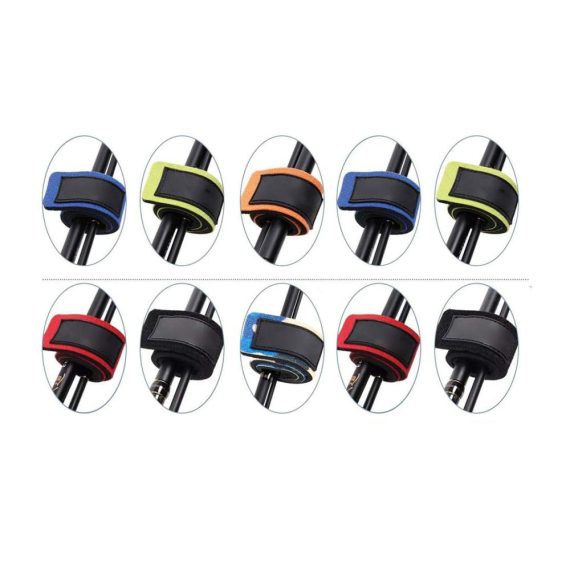 Gewebte Neopren Rutenbänder - 10 Stück Spanngurte für Angelzubehör elastische Pole Holder Wraps (zufällige Farbauswahl