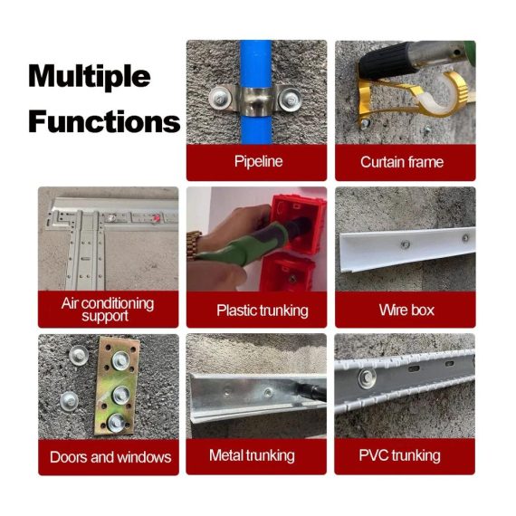 Deckennagelpistole mit 20 Universalnägeln für Wand und Beton - Profi-Stahl-Nagelpistole für präzises Befestigen inklusive Manuelle Funktion und Betonwerkzeug