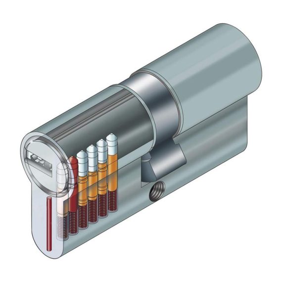Sicherheitszylinder 65 mm - Hochsicherheitsschloss mit Messing-Finish für Tür - Standard und hohe Sicherheit - Schließzylinder 325/325 - Optimale Sicherheitslösung