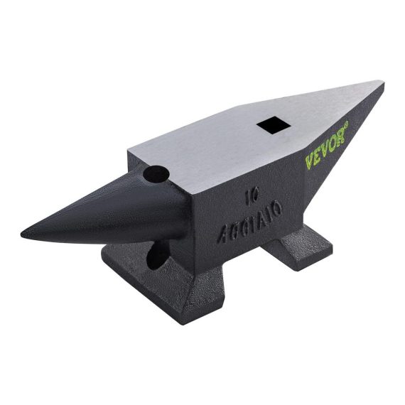 Holzhämmer 10kg Schmiedeamboss aus 55HRC Stahl - Amboss 355x110mm für Metallbearbeitung Abflachen Schmieden und Formen - Schmiedewerkzeug mit 22 LBS Cast Iron Anvil - Schwarz & Grau