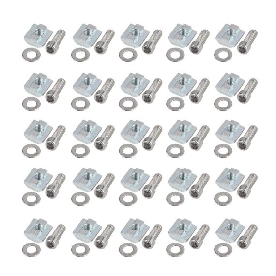 Aluprofil T-Nut-Muttern Set 50 Stück M8 - Nutensteine für 4040 Serie Kohlenstoffstahl Gleitmuttern T-Schiene Verbindungssatz Europäischer Standard