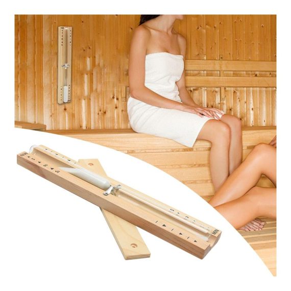 Saunen Sanduhr - 15 Minuten Holz-Timer für präzise Zeitmessung in der Sauna hitzebeständig klassische Wandmontage drehbar weißer Sand für den Saunaraum zu Hause