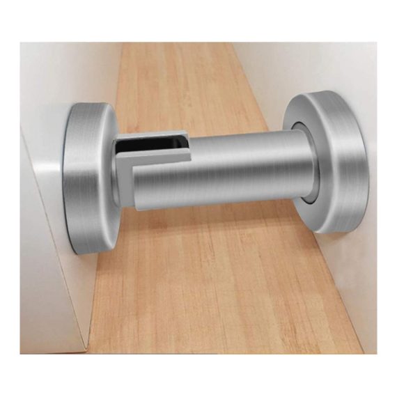 2er-Set Magnetische Edelstahl-Türstopper für Büro & Gewerbe - Wandmontage Robust mit Magnet Gebürstetes Nickel - Türschnäpper