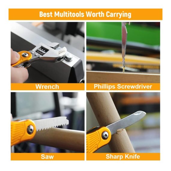 Multifunktionswerkzeug 7-in-1 Verstellbarer Aluminium-Schraubenschlüssel mit Edelstahlfeile - Ideal für Sägen Schraubendreher Flaschenöffner und Taschenmesser - Spezielles Männergeschenk