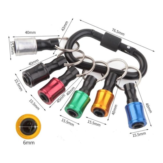 Hexagonal Screwdriver Set with Portable Bit Holder Keychain and Extension Bar - 12pcs Lightweight Drill Screw Adapter Kit for Hiking and Outdoor Activities