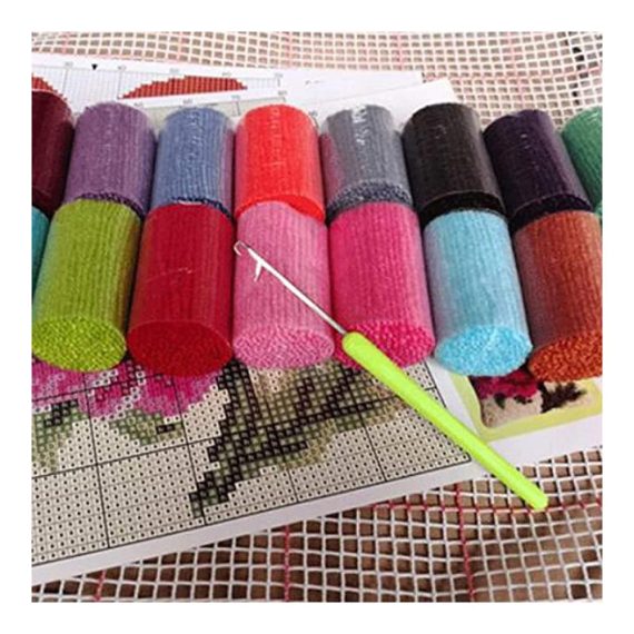 Latch Hook Rug Kit - DIY Craft Set for Super Easy Carpet Crochet | Unfinished Door Mat for Children Adults and Cats | 52 cm x 38 cm - Fun and Creative Crafting Experience
