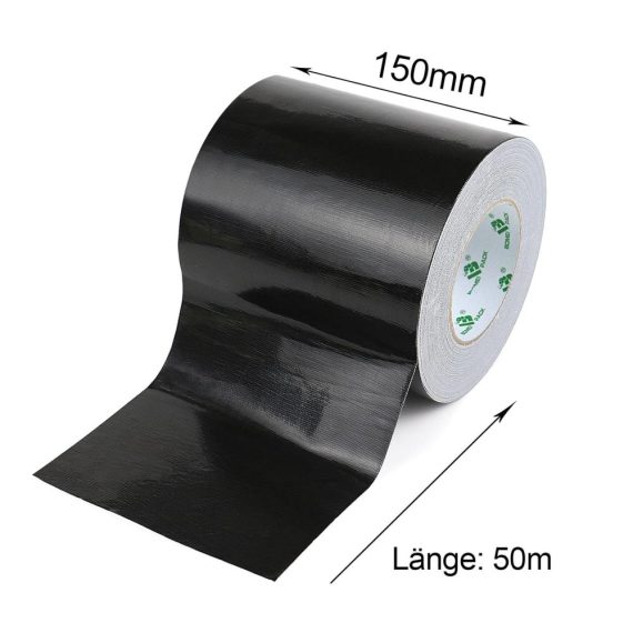 Panzertape BOMEI PACK – Extra starkes wasserdichtes Reparaturband (Schwarz 50 m x 150 mm) für Innen & Außen | Hochklebendes Klebeband mit starker Klebkraft