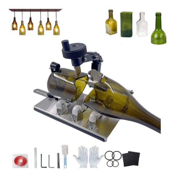 Glasschneider für Flaschen - Präziser Upgrade-Flaschenschneider für Dickes Glas - Tragbares DIY Glasschneider Kit für Handwerk und DIY Projekte