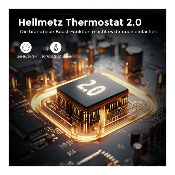 Elektrischer Badheizkörper 1200x500mm - Thermostat Timer LCD-Display 500W Seitenanschluss Weiß
