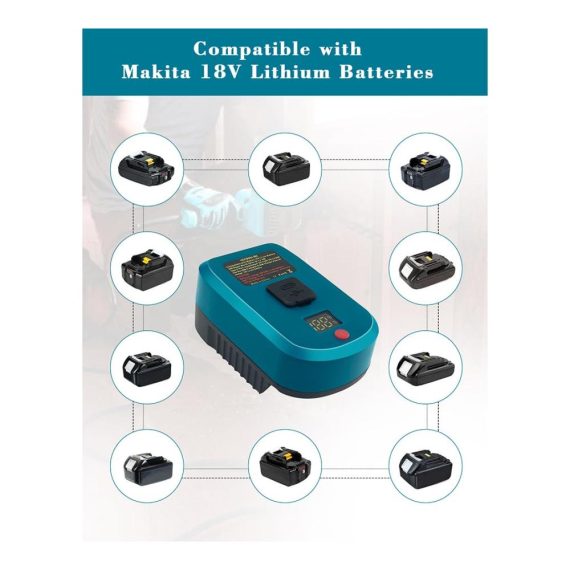 RATSTONE TPDL 65W USB C PD Ladegerät für Makita 18V Akkus – BL1850 und BL1820 Kompatibilität – Schnellladegerät mit USB-A und Typ-C Anschlüssen inklusive Staubschutzhülle
