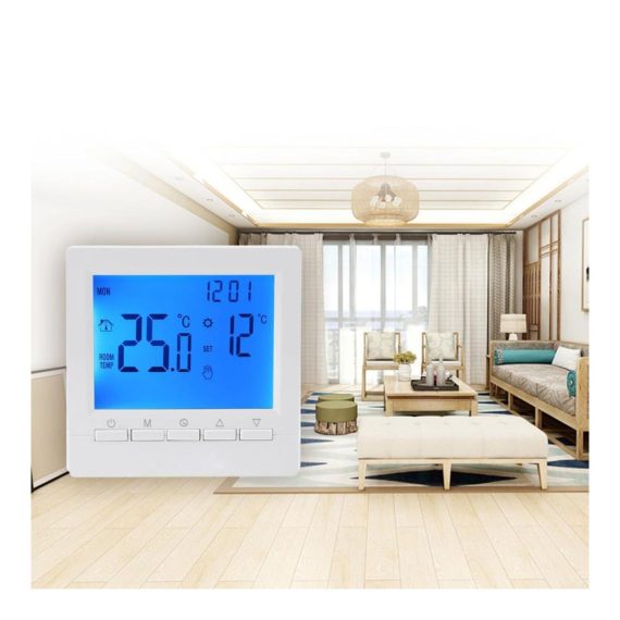 Digitaler Raumthermostat für Fußbodenheizung – Effiziente Raumheizung mit LCD-Display programmierbar 5/2 Wochen elektrischer Thermostat