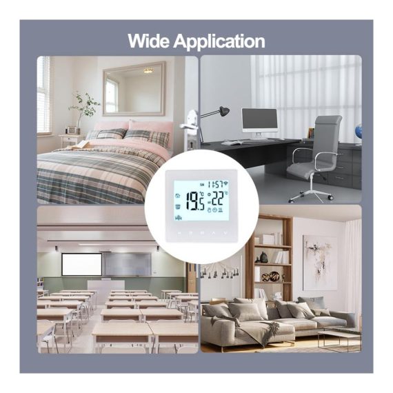 Decdeal WLAN Thermostat - Smartes Raumthermostat für programmierbare Fußbodenheizung (230V LCD 3A) - Steuerbar mit Tuya App (weiß