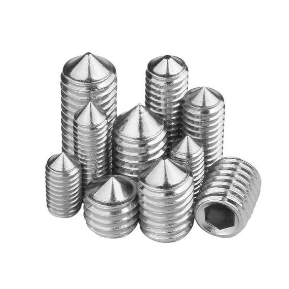 Edelstahl Madenschrauben Set - 200-teiliges Sortiment Konische Spitze Innensechskant Cup Point M3 M4 M5 M6 M8 Gewinde - Worm Screws für vielseitige Anwendungen