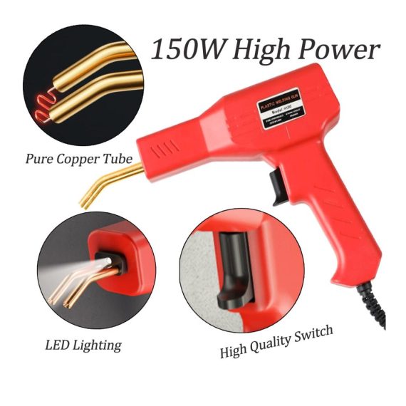 150W Kunststoff Schweißgerät Set für Auto Stoßstange Reparatur - Inklusive 800PCS Schweißnägel 2-in-1 Schweißmaschine mit Flachstäben Zangen und Messe
