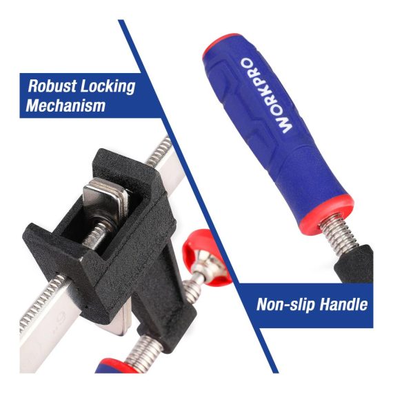 Präzisions-Schraubzwingen-Set aus hochwertigem Stahl und Nylon – 2er Pack Spannweite 150mm 272kg Spannkraft Maultiefe 80mm ideale Fixierung für Handwerk und DIY
