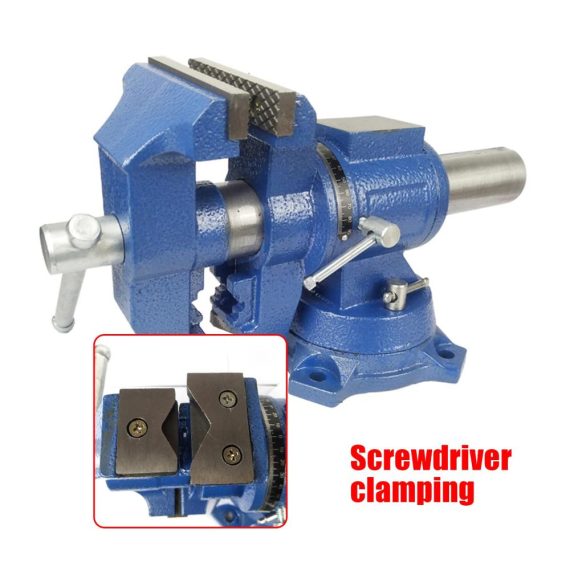 5 Zoll Profi Schraubstock aus Gusseisen - 360° Drehung 125mm Öffnungsgröße für Flachschleifmaschinen Fräsmaschinen Erodier- und WEDM-Maschinen (Blau) - Top-Qualität für präzise Arbeiten
