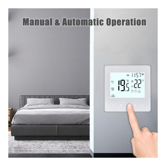 Decdeal WLAN Thermostat - Smartes Raumthermostat für programmierbare Fußbodenheizung (230V LCD 3A) - Steuerbar mit Tuya App (weiß
