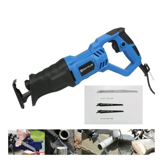 Elektro Fuchsschwanz Säbelsäge 900W - Präzise Reciprosäge mit 5 Sägeblättern für Holz Metall & Aluminium - 2800RPM max. 160 mm Schnitttiefe - Effizientes Elektro Säge-Set