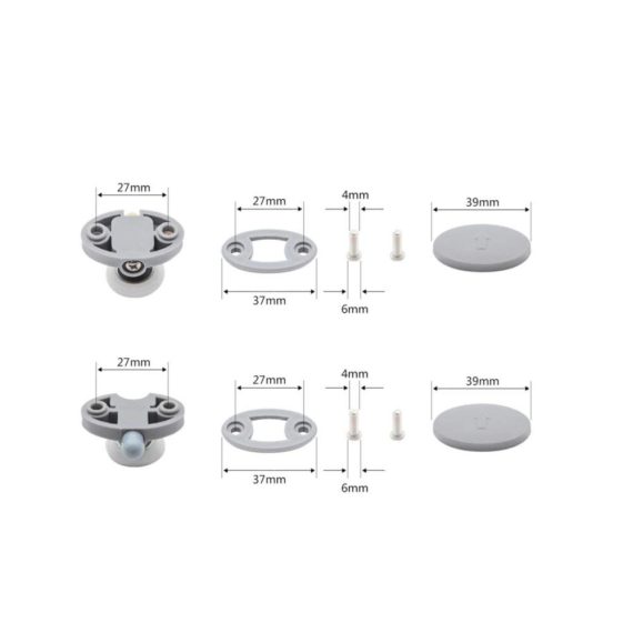 Duschtüren Oval ABS Nylon Einzel-Pop-Up-Riemenscheibe 23mm 25mm – Glastürrollen für Schiebekabine mit hochwertiger Hardware