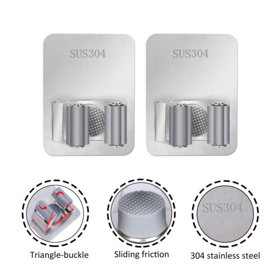 MaoXinTek Mop Halter Edelstahl - Wandhalterung für Besen und Geräte - Set mit 4 Haltern - Selbstklebend für Zuhause Küche Bad Garage und Garten
