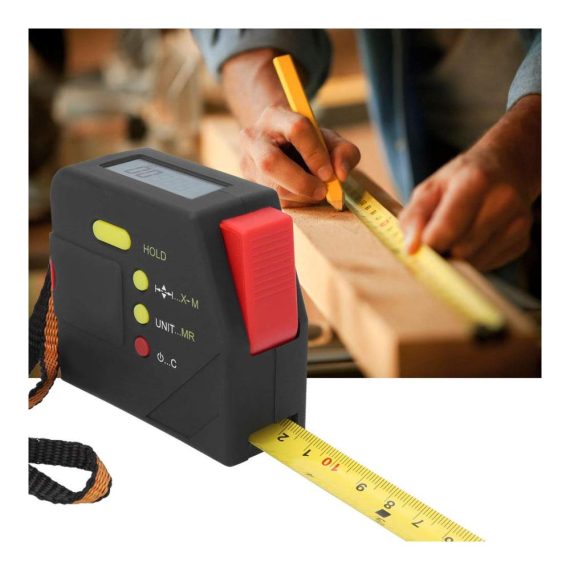 Digitales LCD-Maßband 5m mit Entfernungsmesser und Datenaufbewahrungsfunktion für Holzbearbeitung