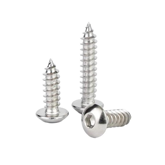 Edelstahl Innensechskantschrauben Set (M3x18mm 50 Stk.) - Selbstschneidende Holzschrauben für Terrassen Rundkopf Maschinenschrauben in Silber